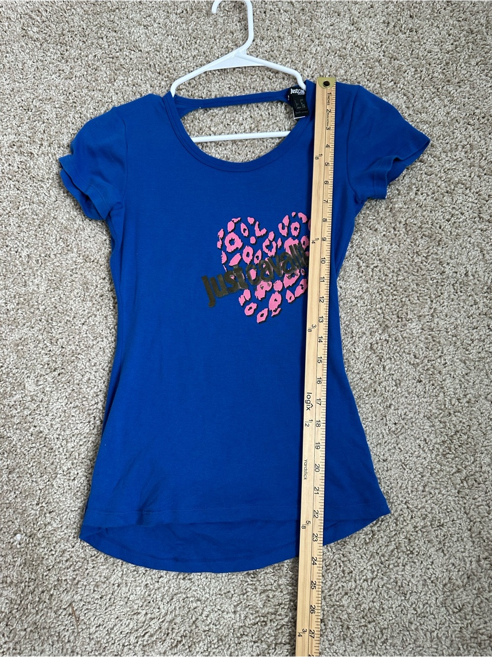 Just Cavalli Blue Heart Graphic Tee - Picture 5 of 9